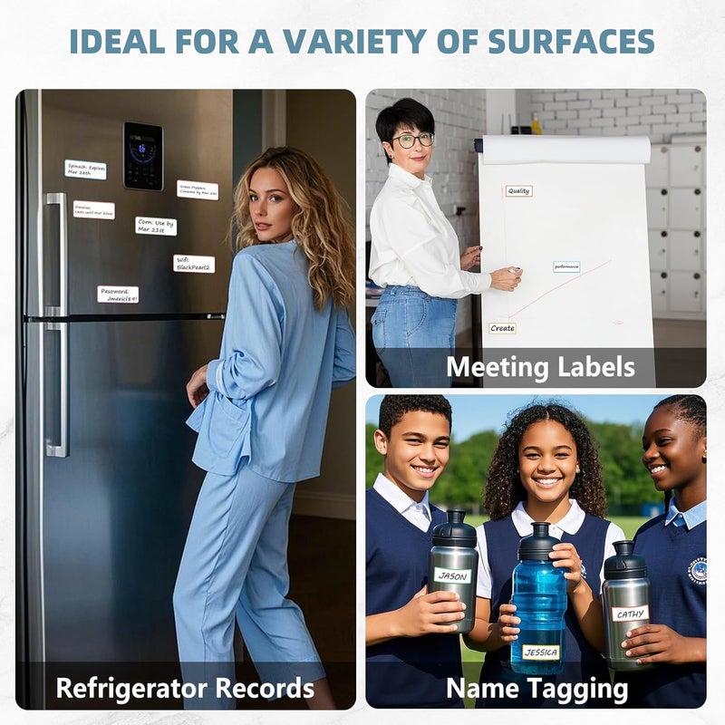 PPB Dry Erase Labels Sticky Notes for Organizing, Reusable Waterproof Removable Stickers for Storage Bins, Freezer, Kitchens, Classroom, Office, All Purpose Use (1.5”x 3.5”, Multicolor, 72 Dots) - Image 4